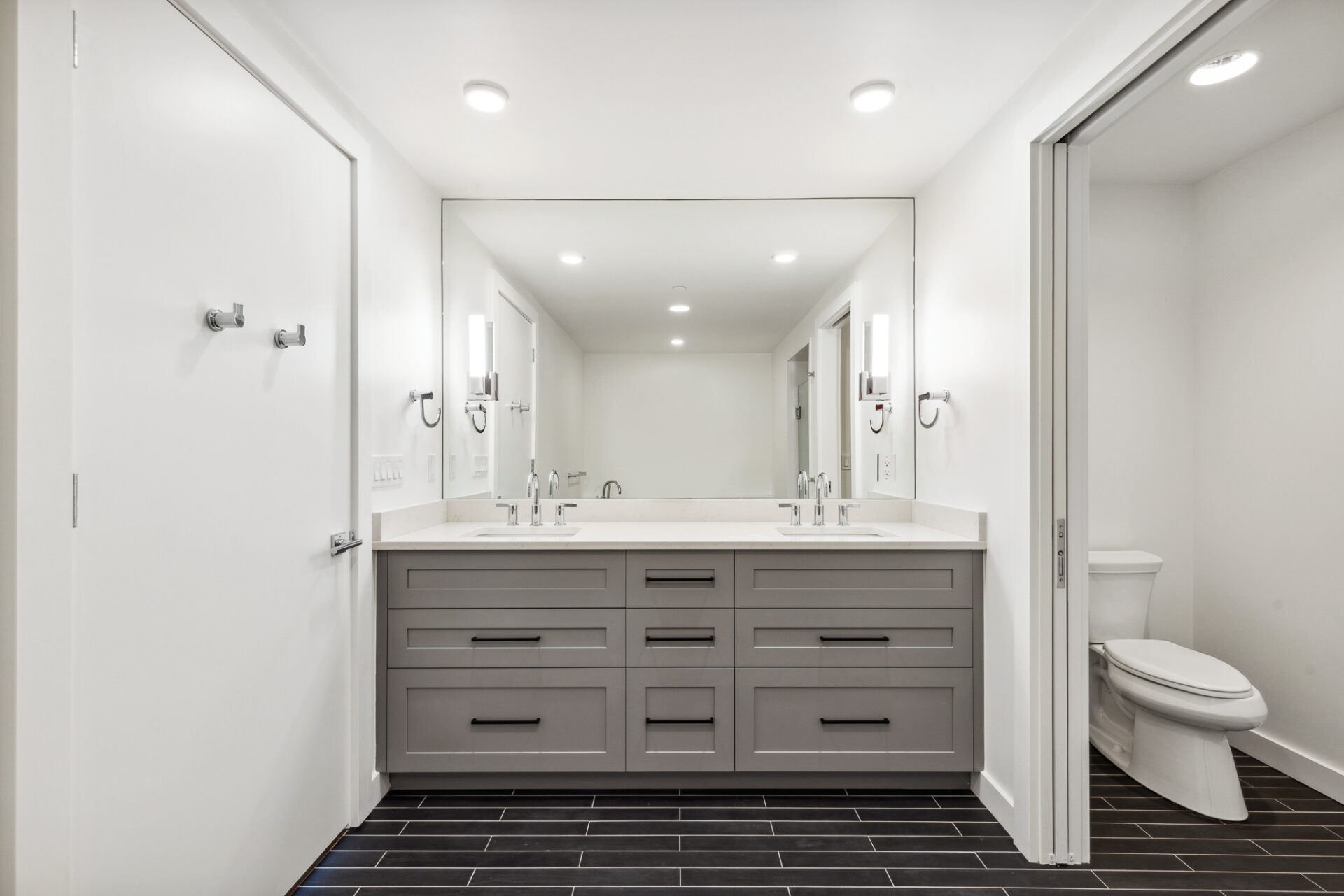 Finish Package C white trim vanity at The Henry Bozeman residences