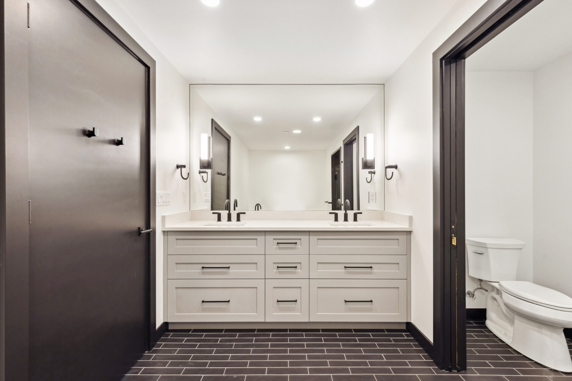 Finish Package C black trim vanity at The Henry Bozeman residences